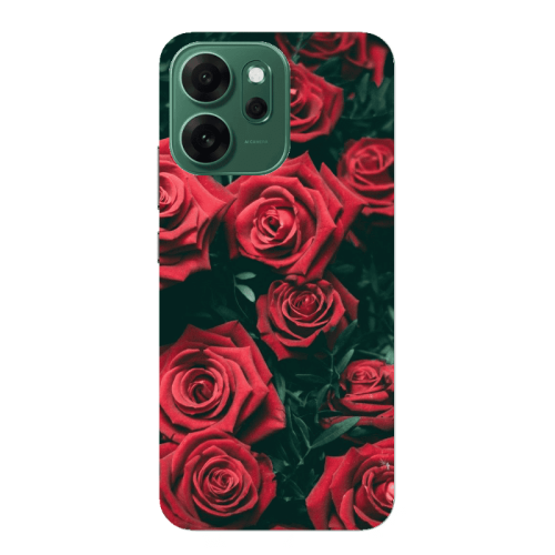 Oppo 14 F Red Roses Transparent Silicone TPU Θήκη